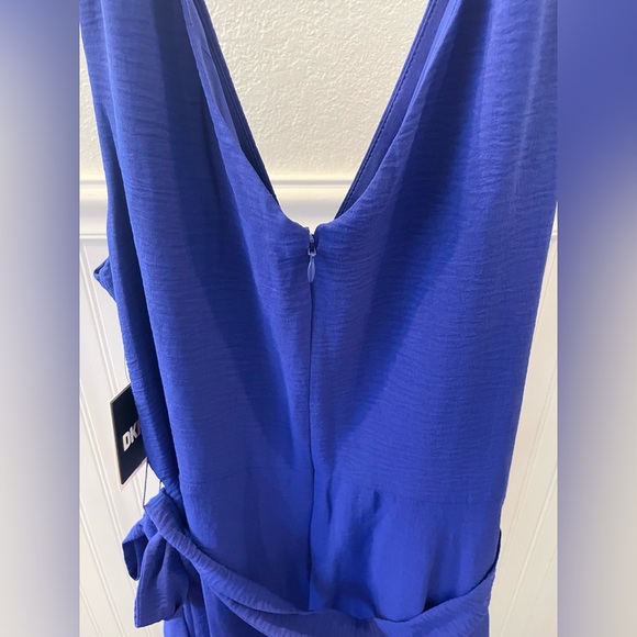 NWT DKNY cobalt blue front wrap v neck dress - size 12 - Picture 8 of 11